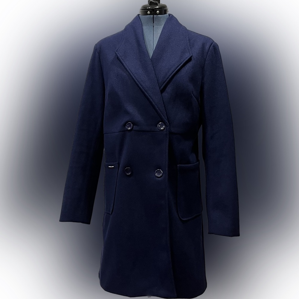 Women’s navy polyester pea coat by OC Order Plus